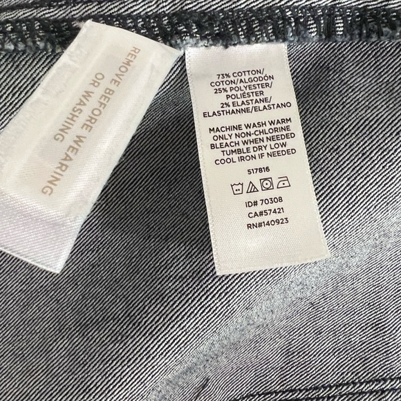 LOFT Women's Dark Wash Denim A-Line Skirt Size 00 Knee Length Blue - Picture 6 of 6